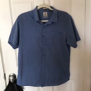 Blue volcom button up